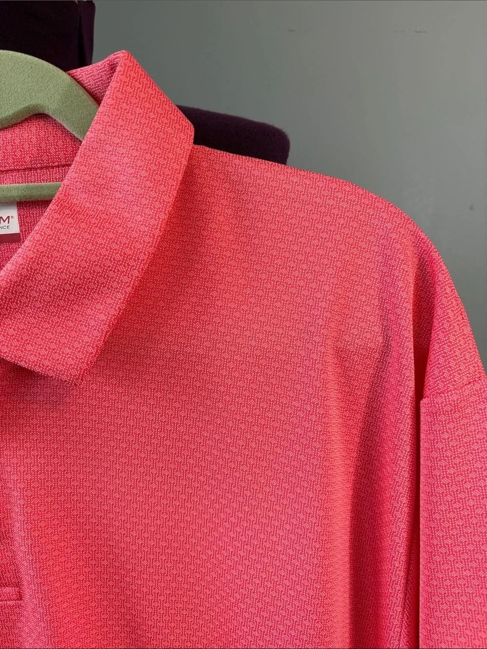 Grand Slam Men's Coral Peachy Pink Performance Polo - Picture 7 of 7